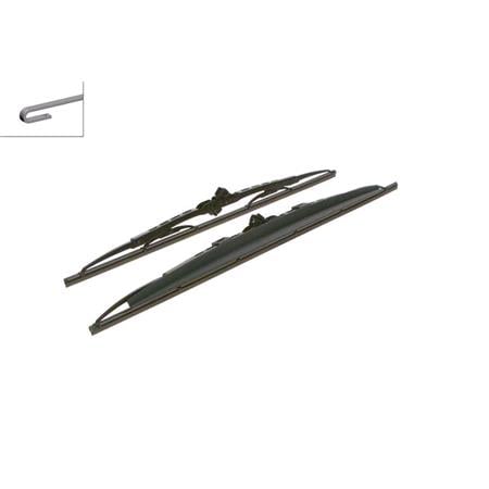 BOSCH SP22/19S Superplus Wiper Blade Front Set (550 / 475mm   Hook Type Arm Connection) with Spoiler for Ssangyong KYRON, 2005 Onwards