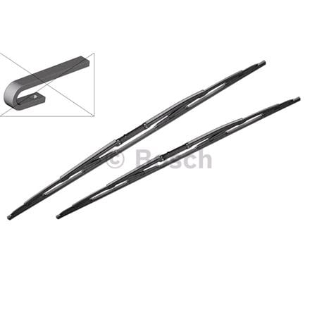BOSCH 539 Superplus Wiper Blade Front Set (650 / 550mm   Hook Type Arm Connection) for BMW 5 Series Touring, 1997 2004