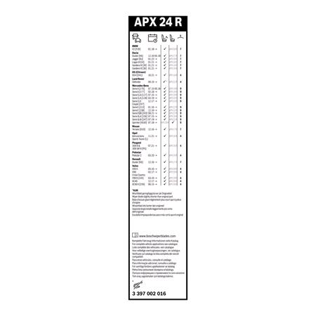 Bosch APX24R AeroTwin Plus Flat Wiper Blade (600mm) for Mercedes CLS 2017 Onwards