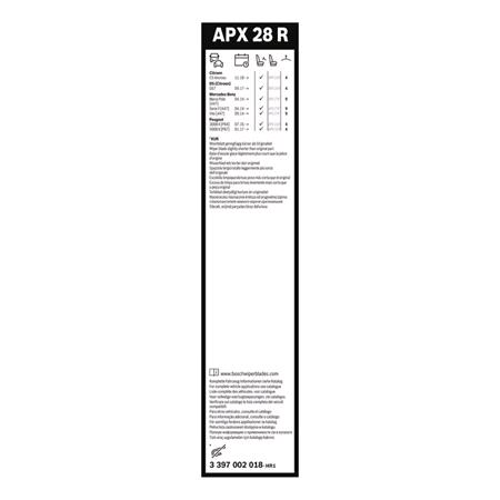 Bosch APX28R AeroTwin Plus Driver Side Flat Wiper Blade (700mm) for Peugeot 5008 II 2016 to 2024