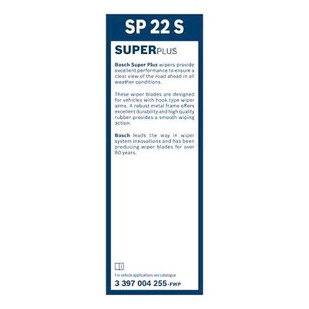 BOSCH SP22S Superplus Wiper Blade (550 mm) with Spoiler for Hyundai XG Saloon, 2000 2005