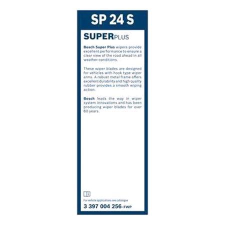 BOSCH SP24S Superplus Wiper Blade (600 mm) with Spoiler for Citroen C2 ENTERPRISE, 2005 2010