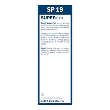 BOSCH SP19 Superplus Wiper Blade (475 mm) for Opel ASTRA G Coupe, 2000 2005