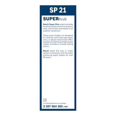BOSCH SP21 Superplus Wiper Blade (530 mm) for Cadillac ATS Coupe, 2013 Onwards