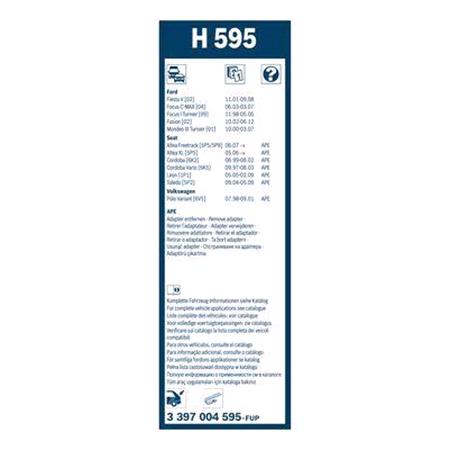 BOSCH H595 Rear Superplus Wiper Blade (280mm   Hook Type Arm Connection) for Volkswagen POLO, 1994 1999