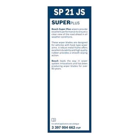 BOSCH SP21JS Superplus Wiper Blade (530 mm) for Volvo XC 90, 2002 2014