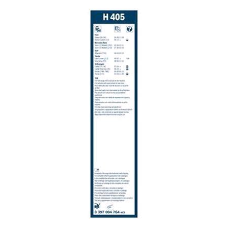 BOSCH H405 Rear Superplus Wiper Blade (400mm   Hook Type Arm Connection) for Toyota YARIS VERSO, 1999 2005