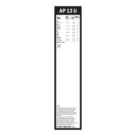 BOSCH AP13U Aerotwin Plus Flat Wiper Blade (340mm   Fits Multiple Wiper Arms) for Smart FORFOUR Hatchback, 2014 Onwards