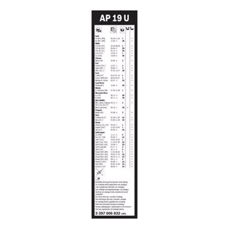 BOSCH AP19U Aerotwin Plus Flat Wiper Blade (475mm   Fits Multiple Wiper Arms) for Alpina B3, 2013 Onwards