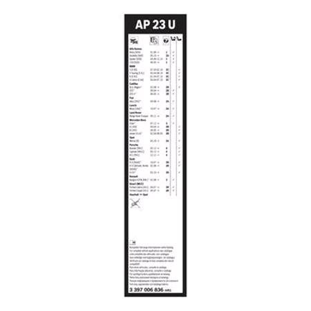 BOSCH AP23U Aerotwin Plus Flat Wiper Blade (575 mm) for Porsche BOXTER Spyder, 2015 Onwards