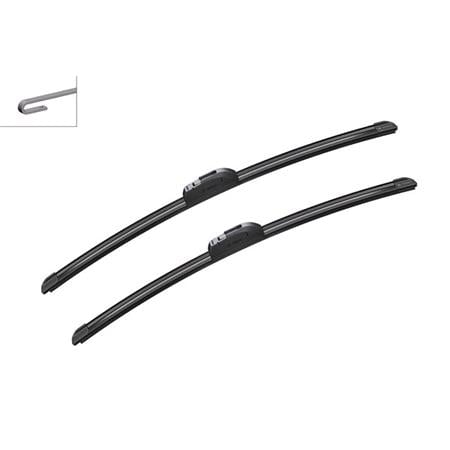 BOSCH AR550S Aerotwin Flat Wiper Blade Front Set (550 / 530mm   Hook Type Arm Connection) for Peugeot PARTNER Platform/Chassis, 1999 2008