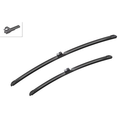 BOSCH A073S Aerotwin Flat Wiper Blade Front Set (600 / 475mm   Side Pin Arm Connection) for Alpina B3 Estate, 2007 2013