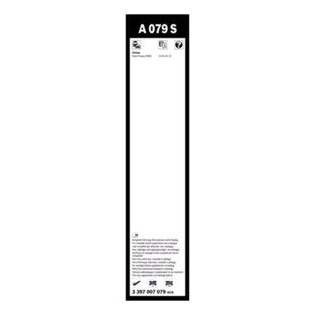 BOSCH A079S Aerotwin Flat Wiper Blade Front Set (650 / 650mm   Side Pin Arm Connection) for Citroen XSARA PICASSO, 1999 2008