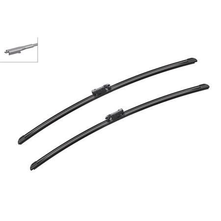 BOSCH A099S Aerotwin Flat Wiper Blade Front Set (650 / 650mm   Pinch Tab Arm Connection) for Seat LEON, 2005 2012