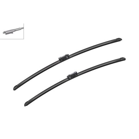 BOSCH A100S Aerotwin Flat Wiper Blade Front Set (700 / 650mm   Pinch Tab Connection) for Peugeot 307 SW, 2004 2007