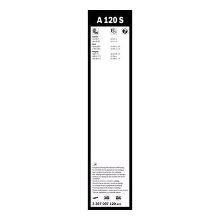 BOSCH A120S Aerotwin Flat Wiper Blade Front Set (750 / 650mm   Top Lock Arm Connection) for DS DS 4 / DS 4 CROSSBACK, 2015 Onwards