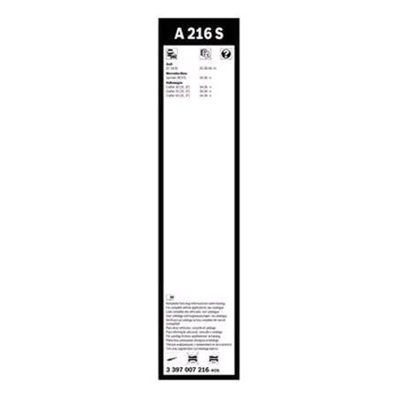 BOSCH A216S Aerotwin Flat Wiper Blade Front Set (650 / 600mm   Pinch Tab Arm Connection) for Mercedes SPRINTER 3 t van, 2006 2018