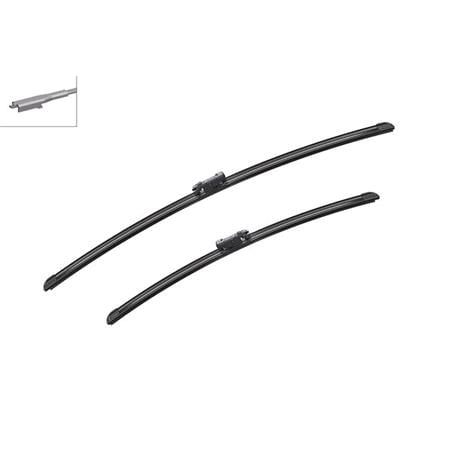 BOSCH A221S Aerotwin Flat Wiper Blade Front Set (700 / 550mm   Pinch Tab Arm Connection) for Citroen C5, 2008 2017