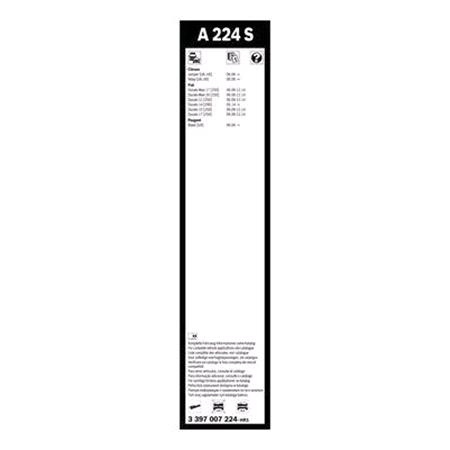 BOSCH A224S Aerotwin Flat Wiper Blade Front Set (650 / 550mm   Top Lock Arm Connection) for Citroen RELAY Bus, 2006 Onwards