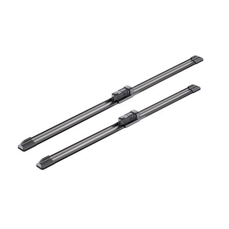 BOSCH A308S Aerotwin Flat Wiper Blade Front Set (530 / 475mm   Top Lock Arm Connection) for Volkswagen POLO Saloon, 2002 2010