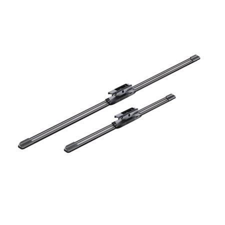 BOSCH A423S Aerotwin Flat Wiper Blade Front Set (650 / 400mm   Bayonet Arm Connection) for Citroen C3, 2009 2016