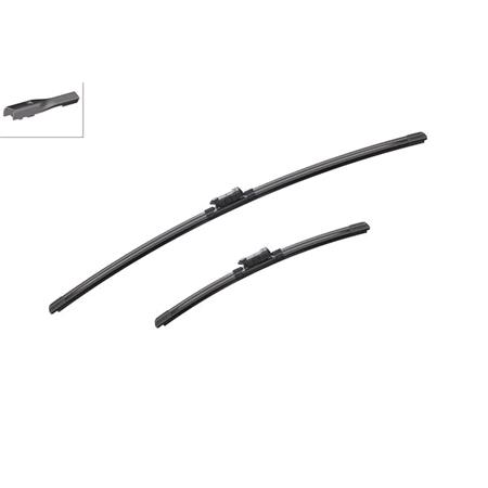 BOSCH A558S Aerotwin Flat Wiper Blade Front Set (700 / 400mm   Slim Top Arm Connection) for Peugeot 3008, 2009 2016