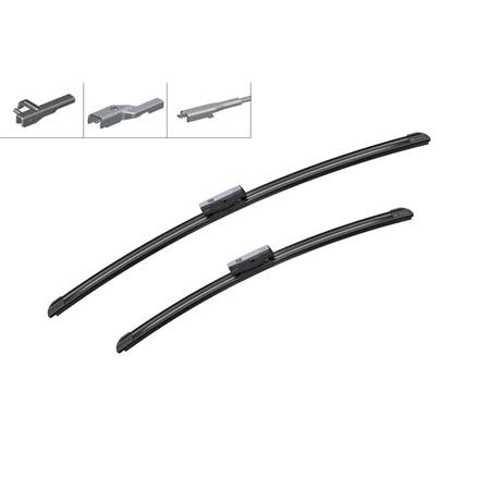 BOSCH AM980S Aerotwin Flat Wiper Blade Front Set with Spoiler (600 / 475mm   Fits Multiple Wiper Arms) for Audi A3 3 Door, 2003 2012