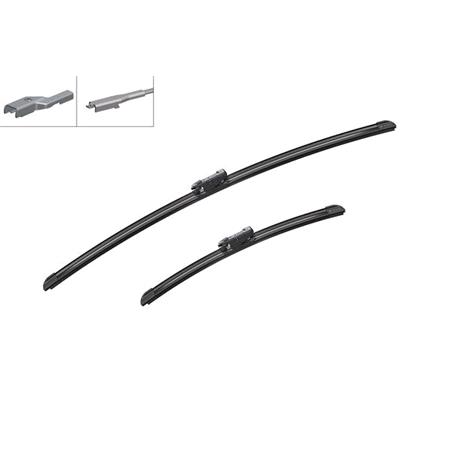 BOSCH AM246S Aerotwin Flat Wiper Blade Front Set with Spoiler (650 / 380mm   Fits Multiple Wiper Arms) for Citroen C3, 2009 2016