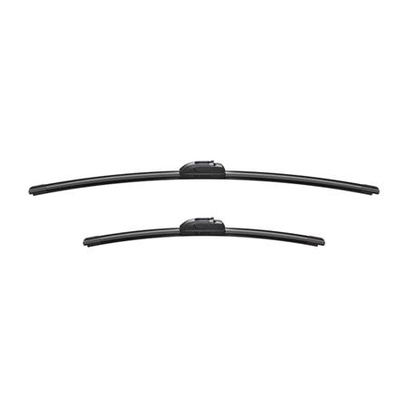 BOSCH AR652S Aerotwin Flat Wiper Blade Front Set (650 / 450mm   Hook Type Arm Connection with Integrated Sprayers) for Renault AVANTIME, 2001 2003