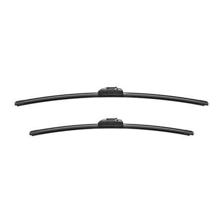 BOSCH AR725S Aerotwin Flat Wiper Blade Front Set (650 / 550mm   Hook Type Arm Connection with Integrated Sprayers) for Mercedes VITO Bus, 1996 2003