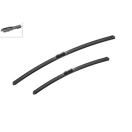 BOSCH A587S Aerotwin Flat Wiper Blade Front Set (680 / 515mm   Slim Top Arm Connection) for Audi Q7, 2015 Onwards