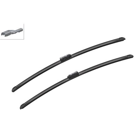 BOSCH A636S Aerotwin Flat Wiper Blade Front Set (650 / 650mm   Top Lock Arm Connection) for Peugeot 508 SW, 2010 2018