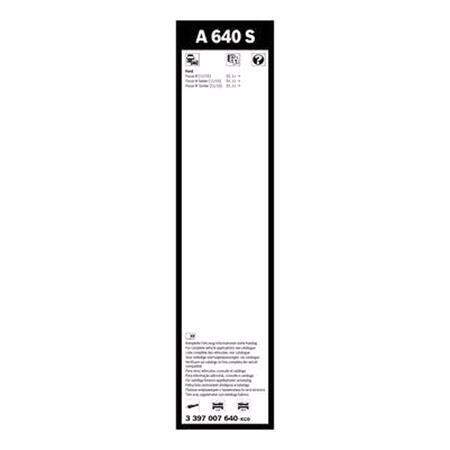 BOSCH A640S Aerotwin Flat Wiper Blade Front Set (725 / 725mm   Top Lock Arm Connection) for Ford FOCUS III Hatchback Van, 2011 Onwards