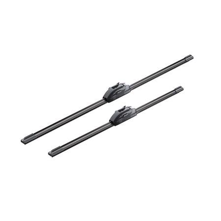 BOSCH AR608S Aerotwin Flat Wiper Blade Front Set (600 / 475mm   Hook Type Arm Connection with Integrated Sprayers) for Jaguar S TYPE, 1999 2007