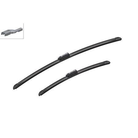 BOSCH A721S Aerotwin Flat Wiper Blade Front Set (600 / 400mm   Top Lock Arm Connection) for Citroen C3 Picasso, 2009 2016