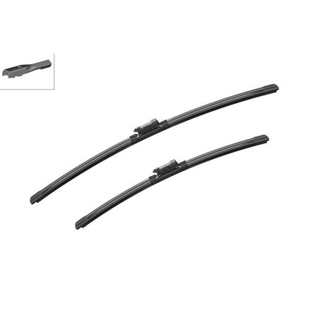BOSCH A860S Aerotwin Flat Wiper Blade Front Set (600 / 475mm   Slim Top Arm Connection) for Volkswagen JETTA IV, 2011 Onwards
