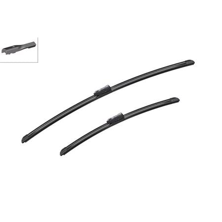 BOSCH A864S Aerotwin Flat Wiper Blade Front Set (650 / 450mm   Slim Top Arm Connection) for Volkswagen GOLF ALLTRACK, 2014 2019