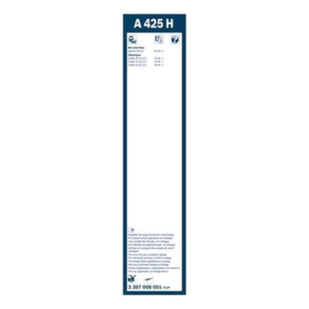 BOSCH A425H Rear Aerotwin Flat Wiper Blade (425mm   Pinch Tab Arm Connection) for Mercedes SPRINTER 5 t Flatbed Chassis, 2006 2018