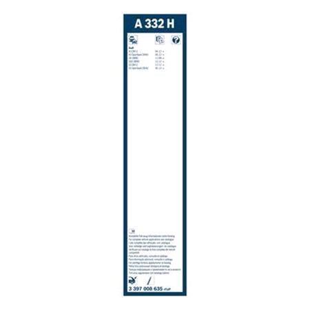 BOSCH A332H Rear Aerotwin Flat Wiper Blade (330mm   Specific Type Arm Connection) for Seat LEON, 2019 Onwards