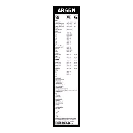 BOSCH AR65N Aerotwin Flat Wiper Blade (650 mm) for Citroen DISPATCH Flatbed / Chassis, 1999 2006