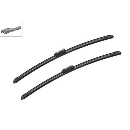 BOSCH A052S Aerotwin Flat Wiper Blade Front Set (530 / 530mm   Top Lock Arm Connection) for Skoda PRAKTIK, 2007 Onwards