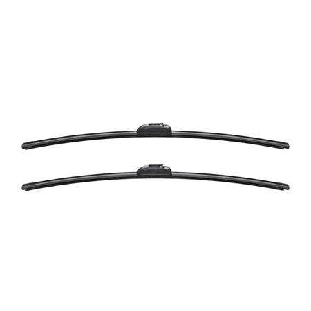 BOSCH AR657S Aerotwin Flat Wiper Blade Front Set (650 / 650mm   Hook Type Arm Connection with Integrated Sprayers) for Lancia PHEDRA, 2002 2010