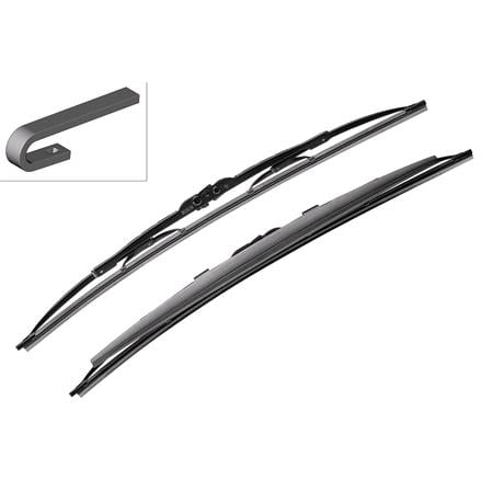 BOSCH SP24/18S Superplus Wiper Blades Set (600 / 450mm   Hook Type Arm Connection) with Spoiler for Renault MEGANE II, 2002 2008