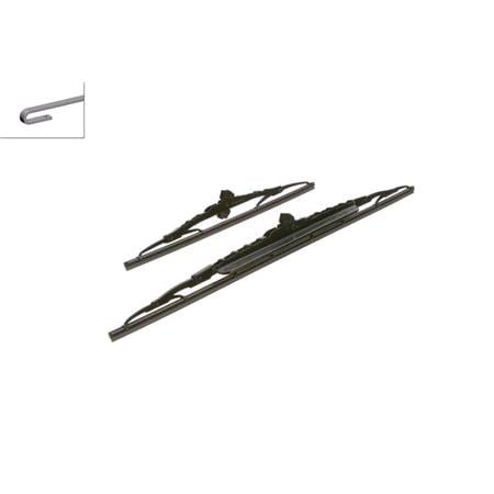 BOSCH 578S Superplus Wiper Blade Front Set (575 / 360mm   Hook Type Arm Connection) with Spoiler for Nissan NOTE, 2006 2013