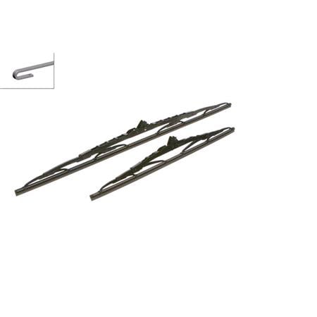 BOSCH 612 Superplus Wiper Blade Front Set (600 / 400mm   Hook Type Arm Connection) for Hyundai TUCSON, 2004 2015