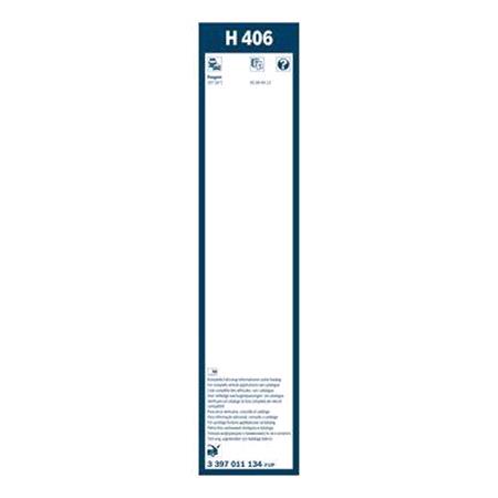 BOSCH H406 Rear Superplus Wiper Blade (400mm   Roc Lock Arm Connection) for Peugeot 207 Saloon, 2007 Onwards