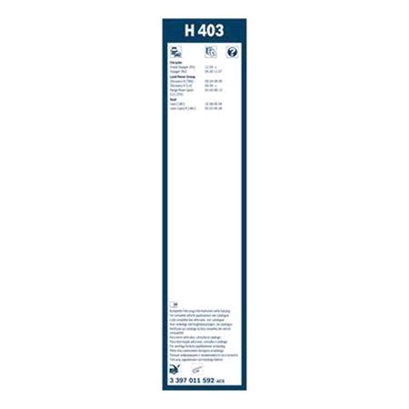 BOSCH H403 Rear Superplus Wiper Blade (400mm   Hook Type Arm Connection) for Citroen DISPATCH MPV, 2007 2016