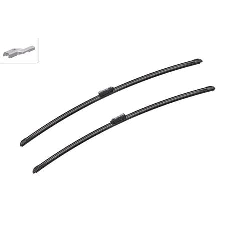 BOSCH A988S Aerotwin Flat Wiper Blade Front Set (750 / 750mm   Top Lock Arm Connection) for Volkswagen ID.3 2019 Onwards