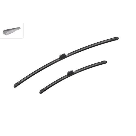 BOSCH A180S Aerotwin Flat Wiper Blade Front Set (700 / 450mm   Mercedes Specific Type Arm Connection) for Mercedes MARCO POLO Camper, 2015 Onwards