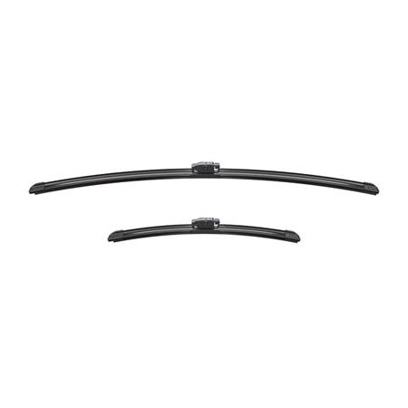 BOSCH A261S Aerotwin Flat Wiper Blade Front Set (650 / 360mm   Specific Type Arm Connection) for Renault CAPTUR, 2016 2019